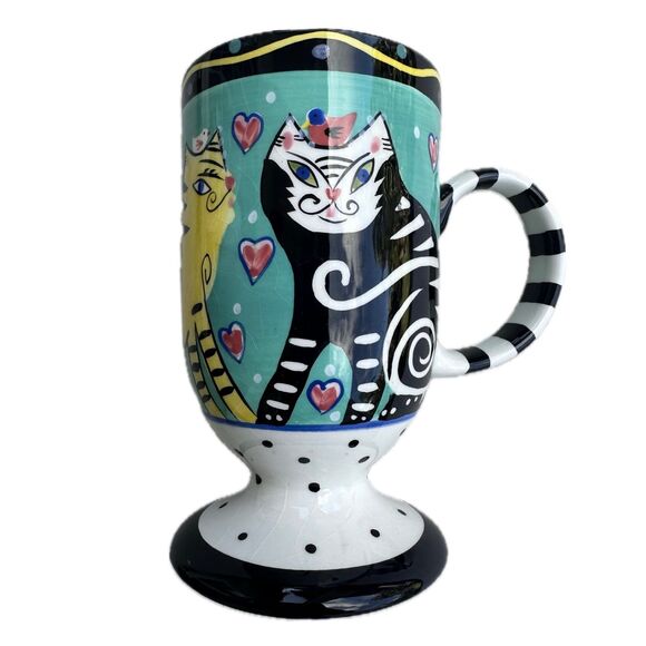 Dana Simson By Art Impressions Hand Painted Crazy Cat Lady Lover Tall Coffee Mug - Picture 1 of 5